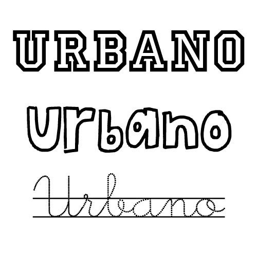 Dibujo para colorear del nombre Urbano