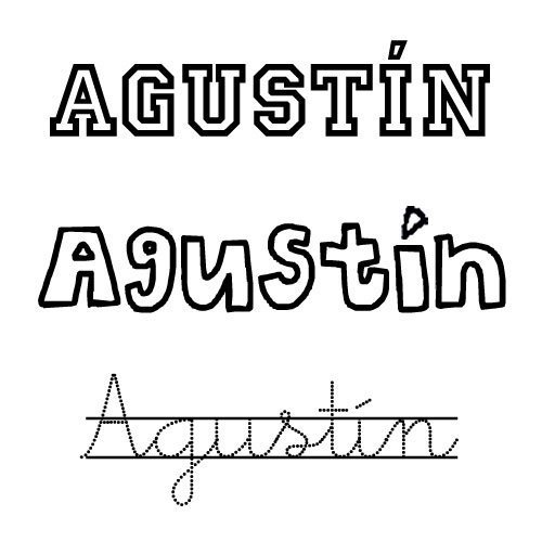 Dibujo para imprimir del nombre Agustín