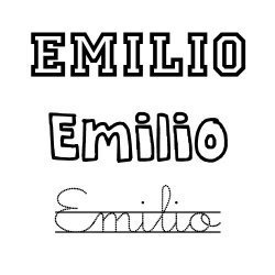 Dibujo para pintar del nombre Emilio