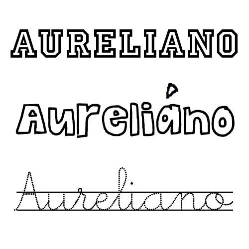Dibujo del nombre para niños Aureliano para imprimir