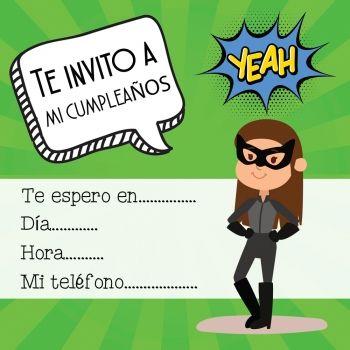 Invitaciones de cumpleaños para fiestas temáticas de superhéroes