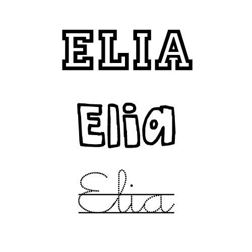 Dibujo para colorear del nombre Elia