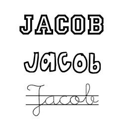 Dibujo del nombre para niños Jacob