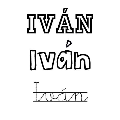 Dibujo del nombre para niños Iván