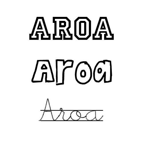 Dibujo del nombre para niñas Aroa