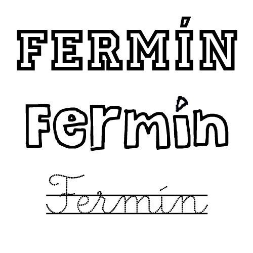 Dibujo del nombre para niños Fermín para colorear