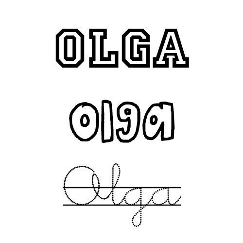 Dibujo del nombre Olga para colorear e imprimir