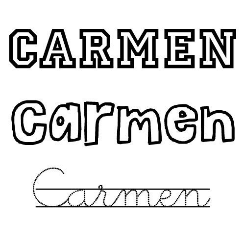 Dibujo para colorear del nombre Carmen