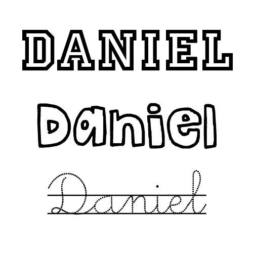 Dibujos para colorear del nombre para niños Daniel