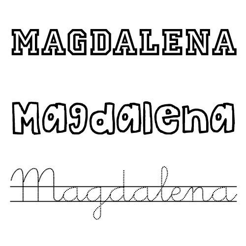 Dibujo del nombre Magdalena para pintar