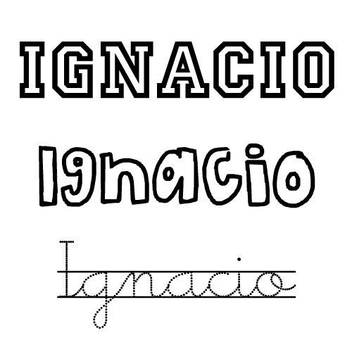 Nombre Ignacio para imprimir y colorear