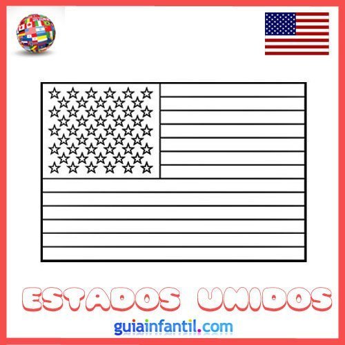 Dibujo de la bandera de Estados Unidos para colorear