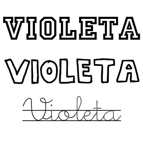Dibujo del nombre Violeta para imprimir y pintar