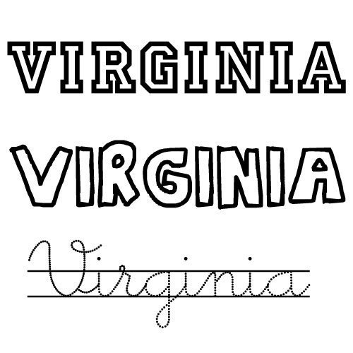 Dibujos del nombre Virginia para pintar e imprimir