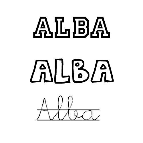 Dibujos para colorear del nombre Alba