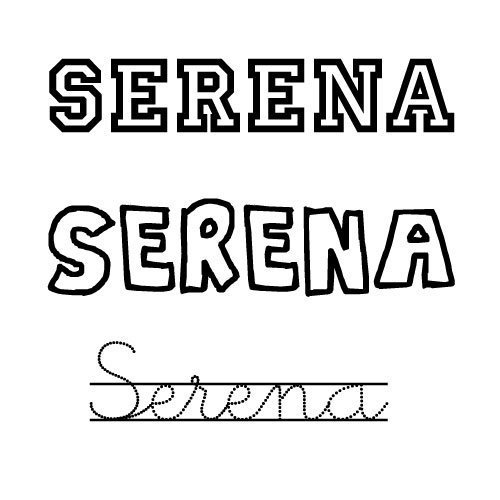 Dibujo del nombre Serena para colorear