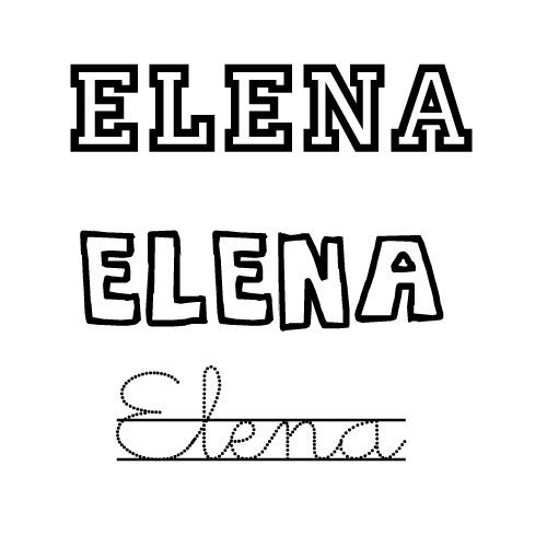 Dibujo del nombre para niñas Elena