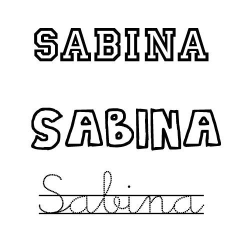 Dibujo del nombre Sabina para colorear