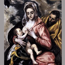 'La Sagrada Familia'. El Greco. Leche materna