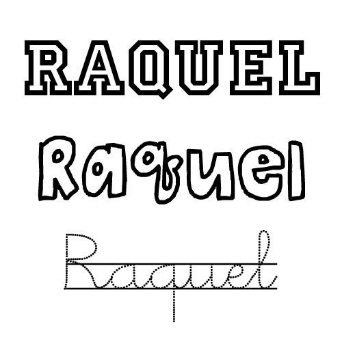 Dibujo del nombre Raquel para colorear y pintar