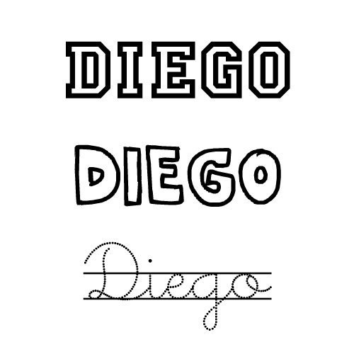 Dibujo para colorear del nombre Diego
