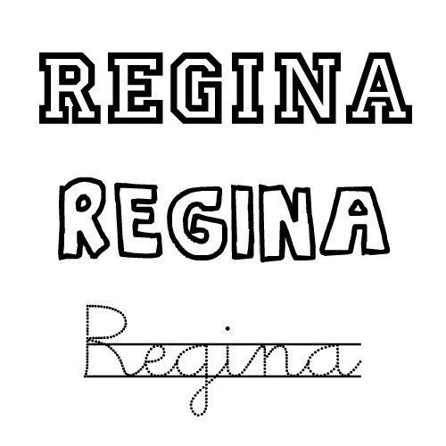 Dibujo para colorear del nombre Regina