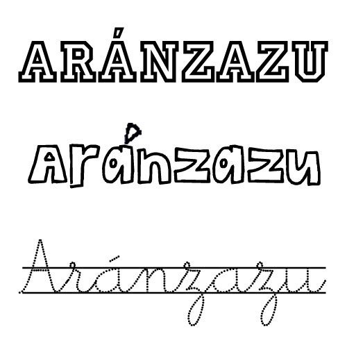 Dibujo para colorear del nombre Aránzazu