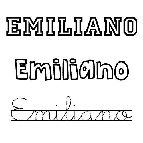 Dibujo del nombre Emiliano para colorear