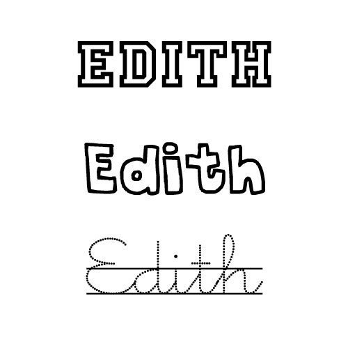 Dibujo del nombre Edith para pintar e imprimir