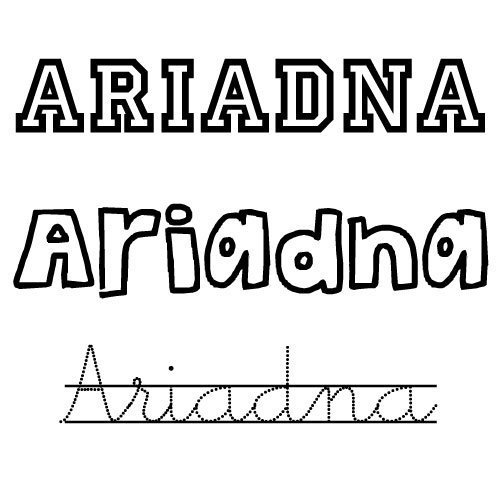 Dibujo para colorear del nombre Ariadna
