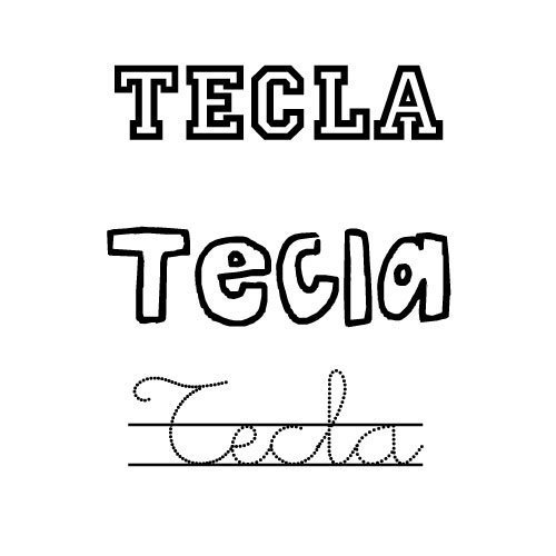 Dibujo para colorear del nombre Tecla