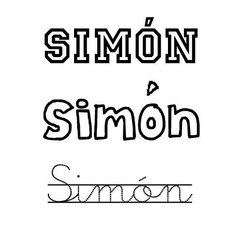 Dibujo del nombre Simón para pintar e imprimir