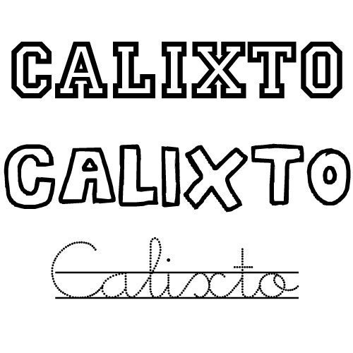 Dibujo para colorear del nombre Calixto