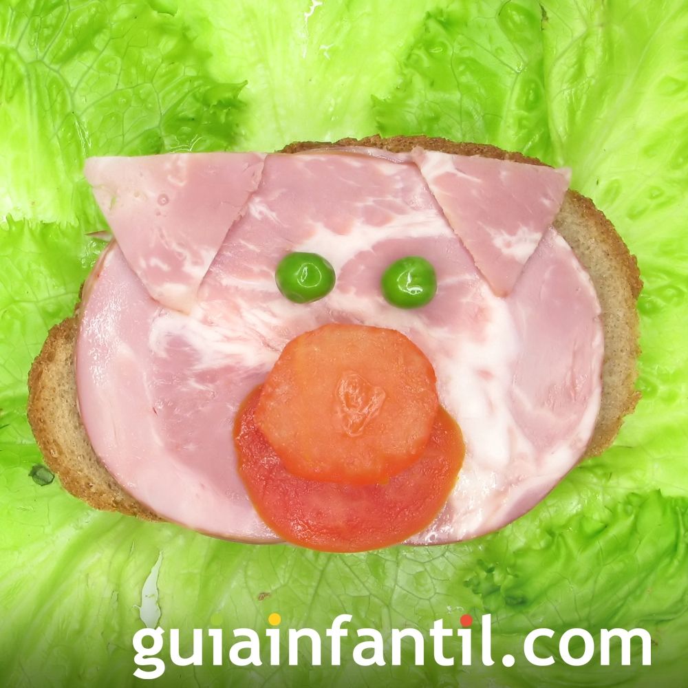 8- Sándwich de jamón y queso: cerdo