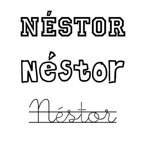 Dibujo del nombre Néstor para colorear