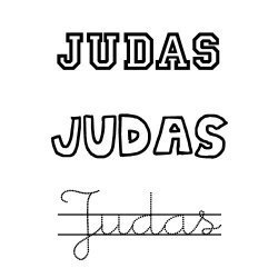 Dibujo del nombre Judas para colorear