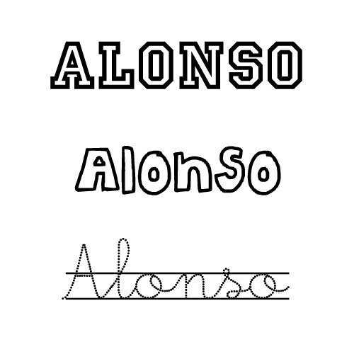 Dibujo para colorear del nombre Alonso