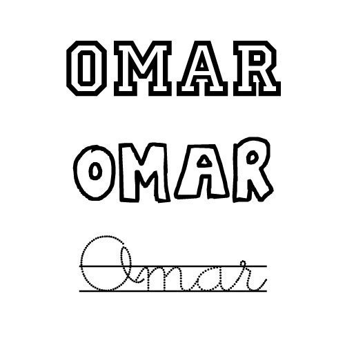 Dibujo para colorear del nombre Omar