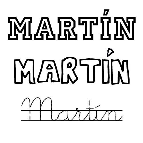 Dibujo para colorear del nombre Martín