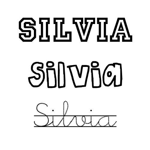 Dibujo para colorear del nombre Silvia