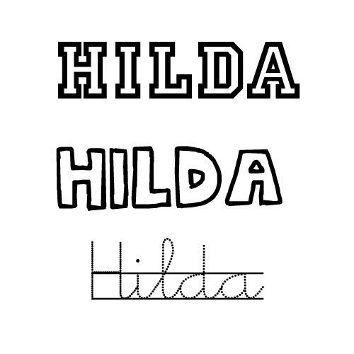 Dibujo para colorear del nombre Hilda