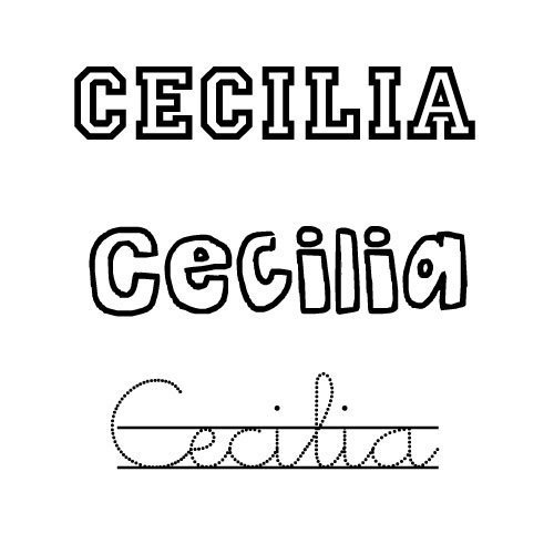 Dibujo del nombre Cecilia para colorear