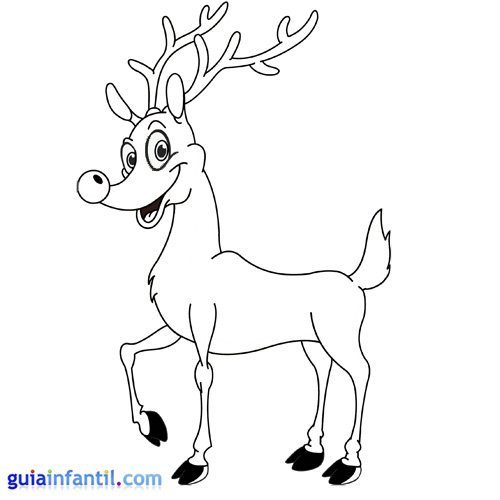 Dibujo del reno Rudolph para colorear