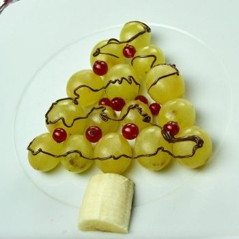 Receta de árbol de Navidad con uvas