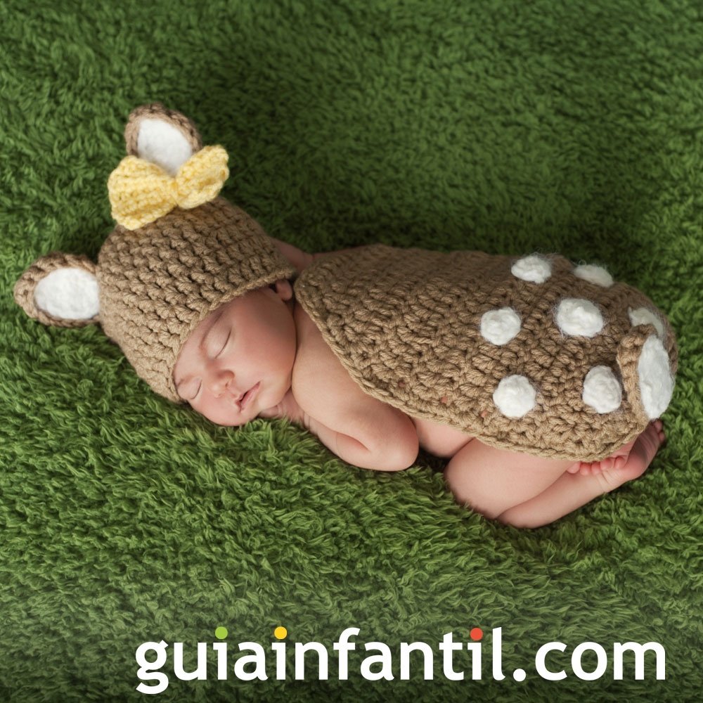 Disfraz de ciervo hecho de punto para bebés