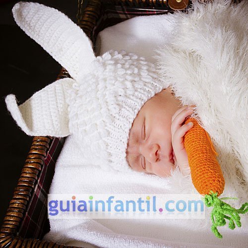 Sano Cerebro incondicional Disfraz de conejo hecho de punto para bebés