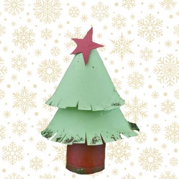 Árbol de Navidad con rollo de papel higiénico