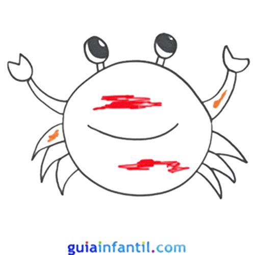 Dibujo de un cangrejo para niños. Animales del mar para colorear