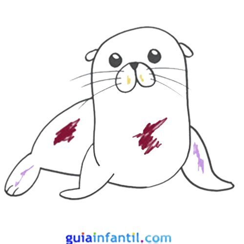 Dibujo de un león marino para colorear. Animales marinos para niños