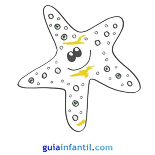 Dibujo de una estrella de mar para hacer con niños